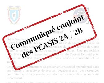 Communiqué conjoint des PCASIS du SIS 2A et SIS 2B – Envoi d’un détachement interservices dans la Drôme.